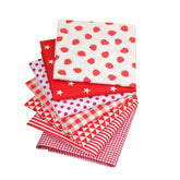 CraftsFabrics 7pcs 40*50cm Red Series Strawberry Pattern Printed Cotton Fat Quarters
